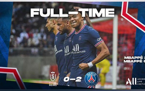 Reims 0–2 PSG: Messi ra mắt trong ngày Mbappe tỏa sáng