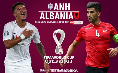 Soi kèo nhà cái Anh vs Albania. Nhận định, dự đoán bóng đá vòng loại World Cup 2022 (2h45, 13/11)