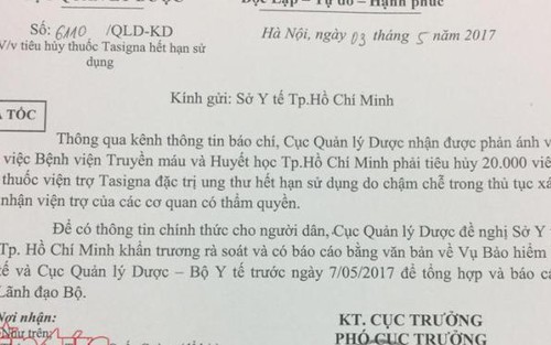 Bộ Y tế lên tiếng về việc 20.000 viên thuốc ung thư tiêu hủy