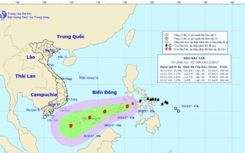 Trưa 18/12 bão Kai-tak vào Biển Đông, gió giật mạnh, Bắc Bộ rét đậm diện rộng