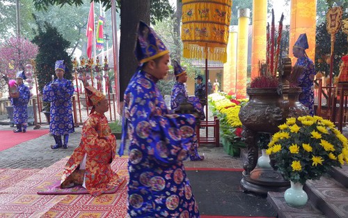 Dâng hương, tế lễ điện Kính Thiên khai Xuân Mậu Tuất tại Hoàng thành Thăng Long