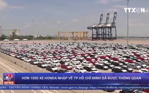 Hơn 1.000 xe ô tô của Honda nhập về TP HCM đã được thông quan