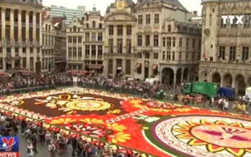 Rực rỡ thảm hoa khổng lồ tại Brussels