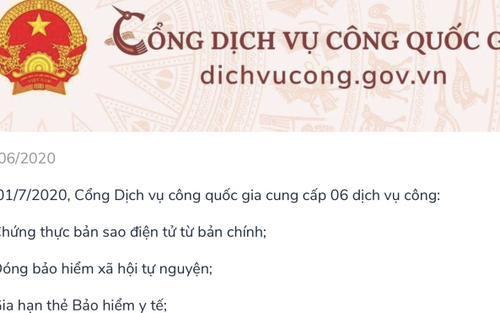 Từ 1/7, chứng thực bản sao điện tử trên Cổng Dịch vụ công Quốc gia