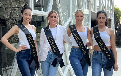 Vừa tới Bali thi Miss Global 2022, Hoa khôi Đoàn Hồng Trang lọt Top 2 bình chọn online