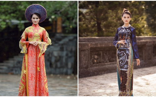 NTK Viết Bảo mang 200 mẫu áo dài trình diễn trên cầu ở Huế