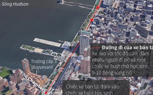 Toàn cảnh vụ tấn công khủng bố bằng xe tải ở New York, ít nhất 8 người chết