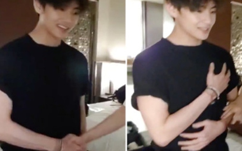 V Live: V trông cơ bắp trong bộ đồ thoải mái, các thành viên BTS 'trầm trồ'