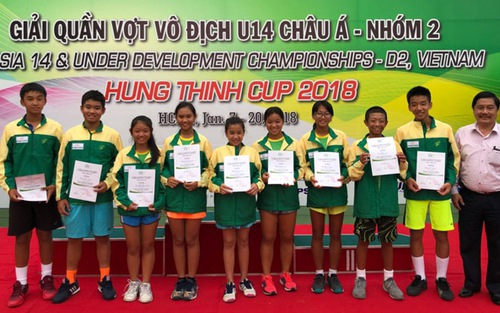 Việt Nam vô địch giải quần vợt U14 nhóm 2 châu Á
