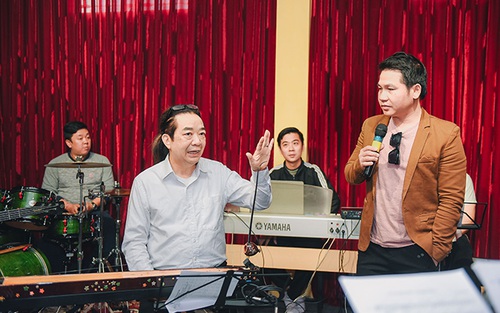 Trọng Tấn cùng nghệ sĩ Phạm Đức Thành tập trung cao độ cho show ‘Độc huyền cầm’