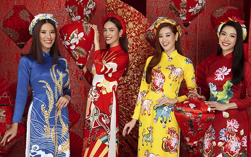 Dàn Hoa - Á hậu Hoàn vũ Việt Nam rạng ngời trong bộ ảnh Tết