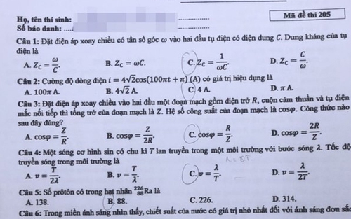 Đề thi môn Vật lý tốt nghiệp THPT quốc gia năm 2021