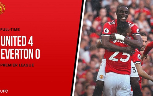 M.U 4-0 Everton: Bằng điểm và hiệu số, Man United chia ngôi đầu bảng với Man City