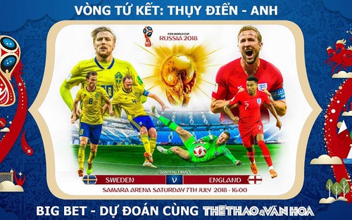 SOI KÈO và trực tiếp Thụy Điển vs Anh (21h00 ngày 7/7), Tứ kết World Cup 2018