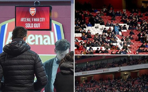 Arsenal báo có 1.447 ghế trống ở trận gặp Man City, bị Gary Neville cười nhạo