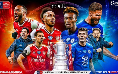 Soi kèo bóng đá Chelsea vs Arsenal. Chung kết cúp FA. Trực tiếp SCTV thể thao, FPT