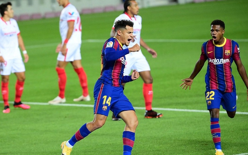Barcelona 1-1 Sevilla: Coutinho lập công, Barca vẫn phải chia điểm trên sân nhà
