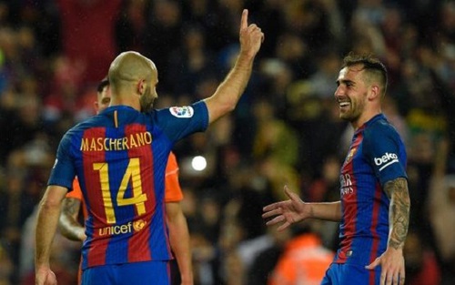 Ghi bàn đầu tiên sau 7 năm đá cho Barca, Mascherano 'cướp show' của Messi