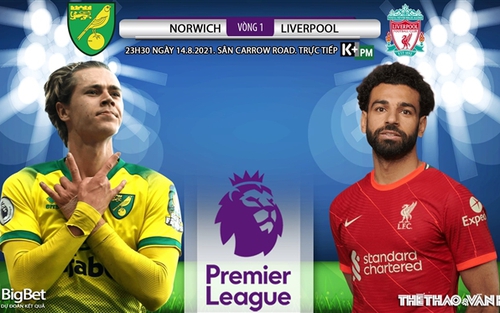 Kèo nhà cái. Soi kèo Norwich vs Liverpool. K+ K+PM trực tiếp bóng đá Ngoại hạng Anh (23h30, 14/8)
