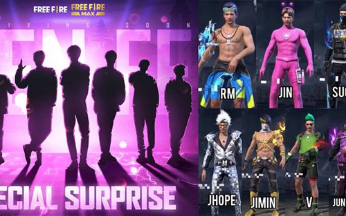 Netizen phản ứng với giao diện mới cho trò chơi di động 'Free Fire' do BTS thiết kế