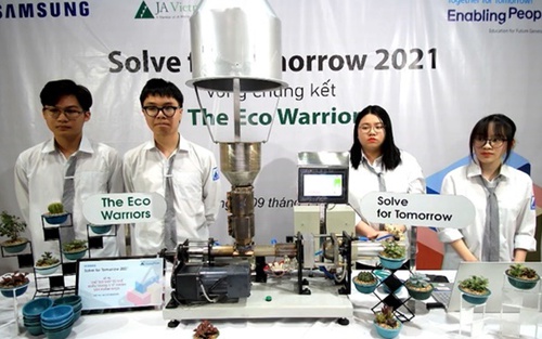 'Máy tái chế khẩu trang y tế' giành giải nhất tại cuộc thi Solve for Tomorrow 2021