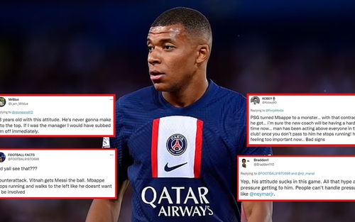 Fan dậy sóng trước thái độ thi đấu 'khó coi' của Mbappe