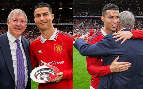 Sir Alex đích thân chúc mừng 2 kỷ lục gia Ronaldo và De Gea