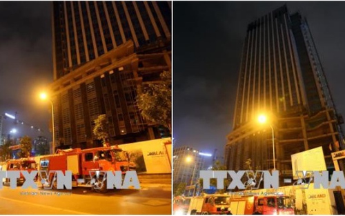 Cháy trên tầng cao tại toà nhà MB Grand Tower 63 Lê Văn Lương