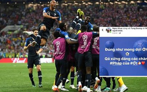 Cảm xúc trái ngược của 'dàn sao' Việt khi Pháp vô địch FIFA World Cup 2018