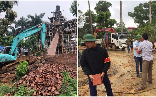 Hà Nội: Đang cưỡng chế phá dỡ 'cung điện' xây trái phép tại Ba Vì