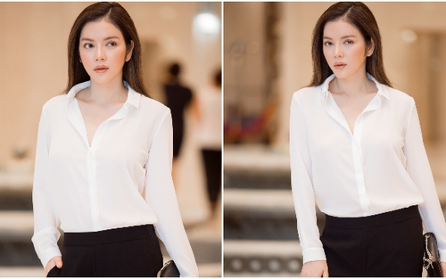 Lý Nhã Kỳ giản dị với quần tây, sơ mi trắng vẫn đẹp nao lòng