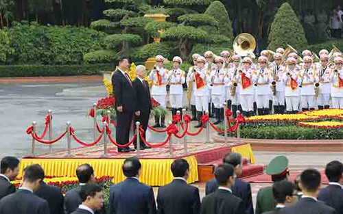 Tổng Bí thư Nguyễn Phú Trọng chủ trì Lễ đón chính thức Chủ tịch Trung Quốc Tập Cận Bình