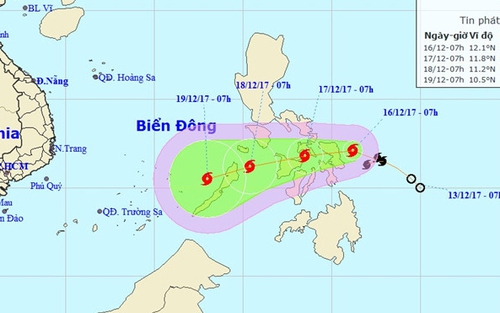 Bão Kai-tak tiếp tục mạnh lên, giật cấp 11