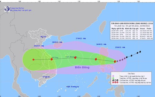 Bão Noru di chuyển nhanh, chiều 25/9 đi vào Biển Đông
