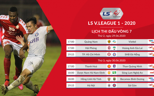Kết quả bóng đá. Kết quả V.League vòng 7. Kết quả bóng đá Việt Nam