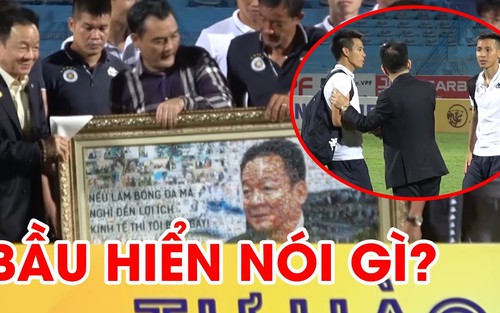 Hành động lạ của bầu Hiển trong ngày Hà Nội bị SLNA 'phá hỏng' tiệc sinh nhật