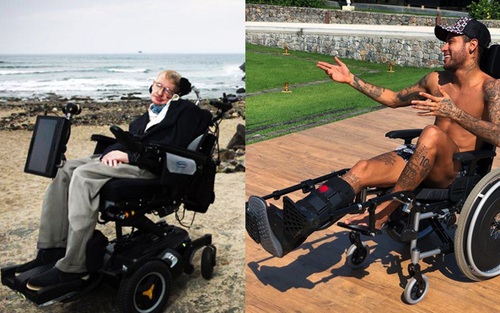 Neymar hứng 'bão' chỉ trích vì ngồi xe lăn, ví chấn thương với bệnh tật của Stephen Hawking