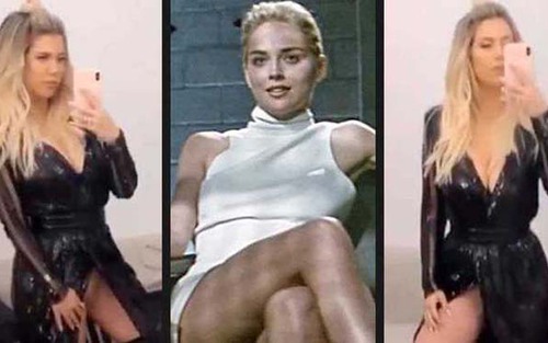 Vợ Icardi gây sốt với cảnh vắt chân nóng bỏng như Sharon Stone trong ‘Bản năng gốc’