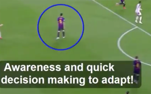 Phát sốt với clip Busquets quái kiệt, như có mắt sau gáy ở trận thắng Liverpool