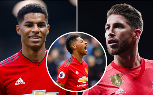 Hậu vệ Sergio Ramos ghi nhiều bàn hơn tiền đạo Marcus Rashford dù đá ít hơn