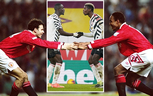 MU: Pogba và Bailly gây sốt với màn ăn mừng gợi nhớ Giggs và Paul Ince