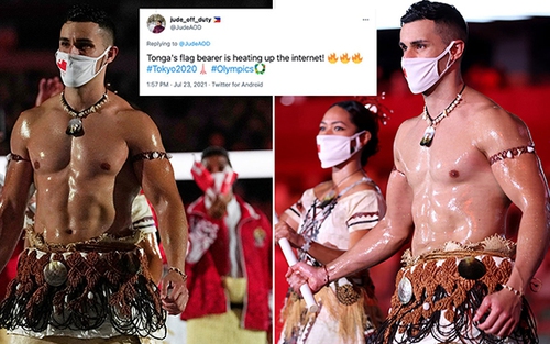 VĐV ngực trần gây sốt ở lễ khai mạc Olympic Tokyo