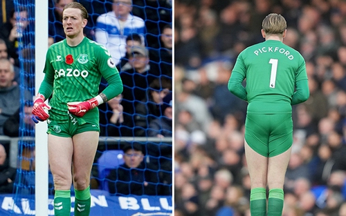 Jordan Pickford gây cười với màn biến hóa trang phục trên sân