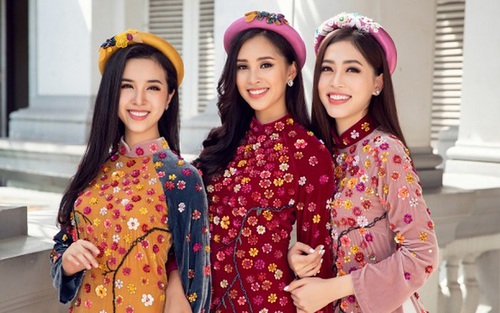 Hoa hậu Tiểu Vy cùng hai Á hậu Phương Nga, Thúy An đẹp rạng ngời khi sắp thành Nữ thần Nho