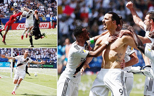 Ibrahimovic gây sốt với màn ra mắt LA Galaxy bằng siêu phẩm volley từ khoảng cách gần 40m