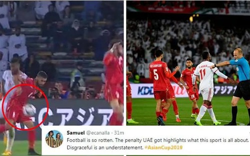 UAE hưởng phạt đền phút chót, trọng tài bị tố thiên vị chủ nhà trắng trợn