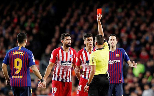 Barcelona 2-0 Atletico Madrid: Diego Costa nhận thẻ đỏ vì lôi cả mẹ trọng tài ra xúc phạm