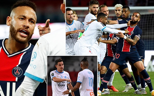 PSG 0-1 Marseille: Neymar đánh nguội, bị đuổi khỏi sân trong trận cầu 5 thẻ đỏ