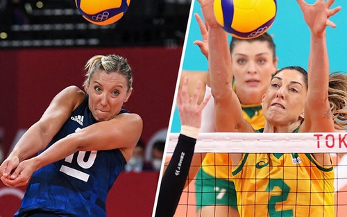 Xem trực tiếp bóng chuyền nữ Brazil vs Mỹ, tranh HCV Olympic 2021 (11h30, 8/8)