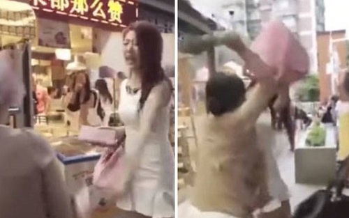 VIDEO: 'Đại chiến' bà già với hot girl không xếp hàng rồi mang tiền ra dọa